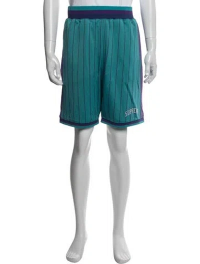 Pre-owned Supreme Striped Athletic Shorts In Blue
