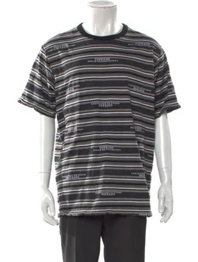 Pre-owned Supreme Striped Crew Neck T-shirt In Black