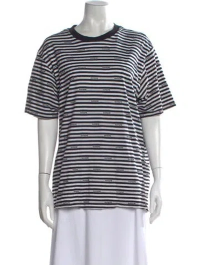 Pre-owned Supreme Striped Crew Neck T-shirt In White
