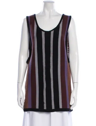 Pre-owned Supreme Striped Scoop Neck Sweater In Black