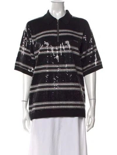 Pre-owned Supreme Striped Short Sleeve Polo In Black