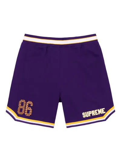 Supreme Striped-trim Shorts In Blue