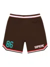 Supreme Ss22 Week 13 Faux Croc Basketball Short In Brown