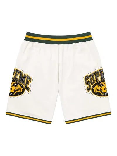 Supreme Stud-embellished Basketball Shorts In White
