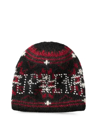 Supreme Studded Beanie Hat In Animal Print