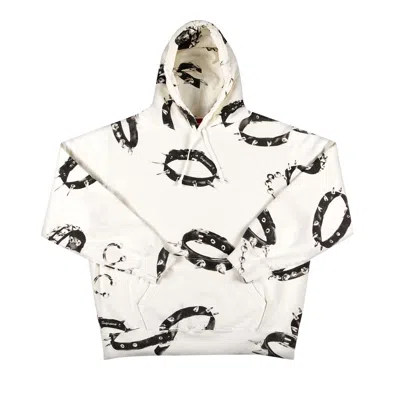 Pre-owned Supreme Studded Collars Hooded Sweatshirt 'white'