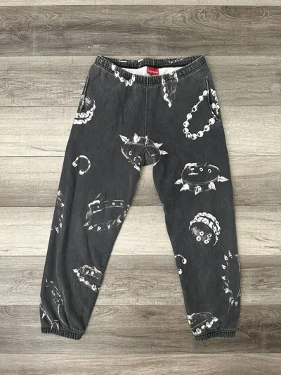 Pre-owned Supreme Studded Collars Sweatpant Black Fw20 Medium M