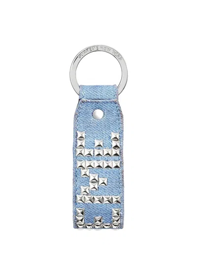 Supreme Studded Denim Keychain In Blue