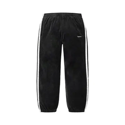 Pre-owned Supreme Studded Velour Track Pant 'black'