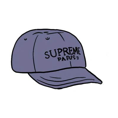 Pre-owned Supreme Suede 6panel In Navy Blue