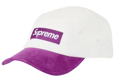 Pre-owned Supreme Suede Visor Camp Cap In Natural