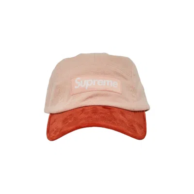 Pre-owned Supreme Suede Visor Camp Cap 'peach' In Orange