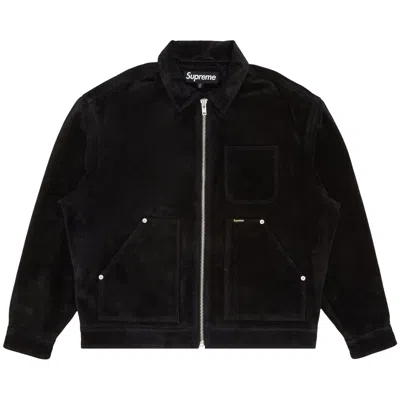 Pre-owned Supreme Suede Work Jacket 'black'