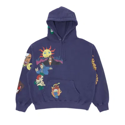 Pre-owned Supreme Sunrise Hooded Sweatshirt 'washed Navy' In Blue
