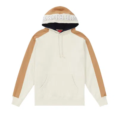 Pre-owned Supreme Paneled Hooded Sweatshirt 'natural' | Tan | Men's Size M