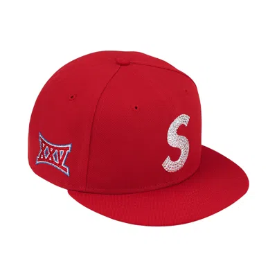Pre-owned Supreme Swarovski S Logo New Era 'red' | Men's Size 7.375