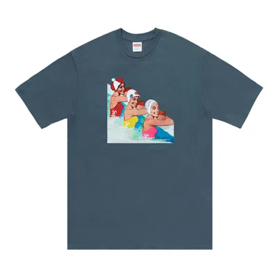 Pre-owned Supreme Swimmers Tee 'dark Slate' | Blue | Men's Size M
