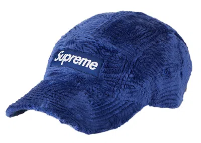 Pre-owned Supreme Swirl Fleece Camp Cap In Blue