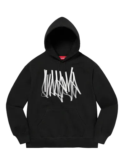 Supreme Tag-graphic Hoodie In Black
