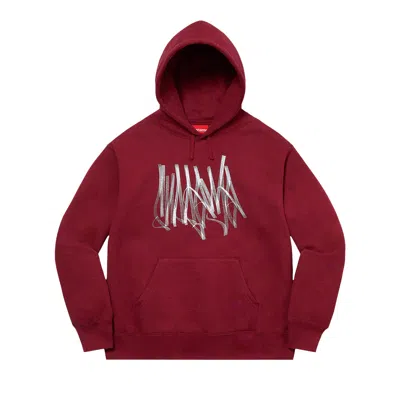 Pre-owned Supreme Tag Hooded Sweatshirt 'cardinal' In Red