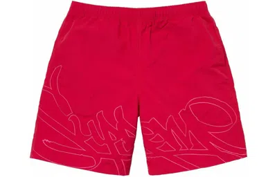Supreme Tag Water Shorts 'red'