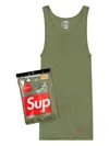 Supreme Tagless Ribbed Tank Top In Green