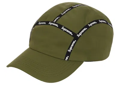 Pre-owned Supreme Taped Seam Windstopper Camp Cap In Olive