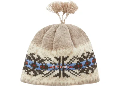Pre-owned Supreme Tassel Beanie In Tan