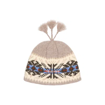 Pre-owned Supreme Tassel Beanie 'tan' | Men's Size Onesize In Brown