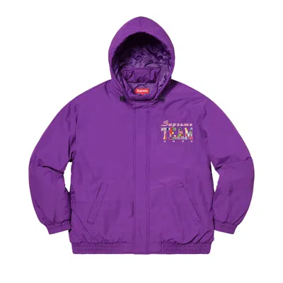 Pre-owned Supreme Team Puffy Jacket 'purple'