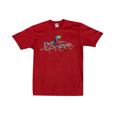 Pre-owned Supreme Tentacles T-shirt 'brick' In Red