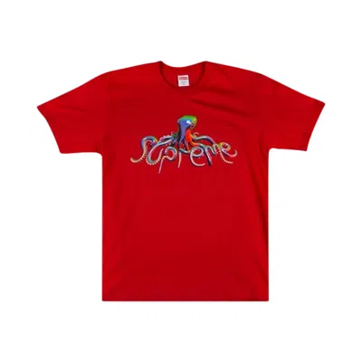 Pre-owned Supreme Tentacles T-shirt 'red'