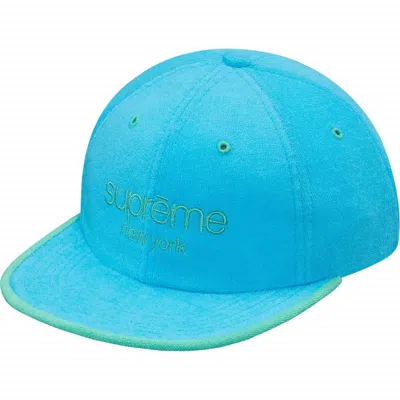 Pre-owned Supreme Terry Classic Logo 6panel In Blue