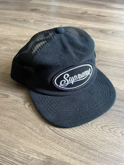 Pre-owned Supreme Terry Mesh 5 Panel Hat Black