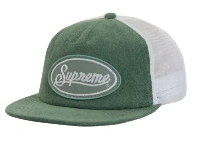Pre-owned Supreme Terry Mesh Back 5 Panel In Work Teal