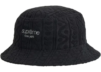 Pre-owned Supreme Terry Pattern Crusher Hat In Black