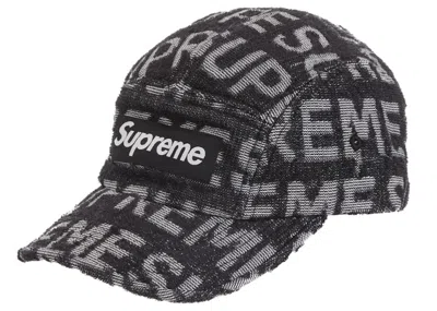 Pre-owned Supreme Terry Spellout Camp Cap In Black