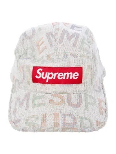 Pre-owned Supreme Terry Spellout Camp Cap In White