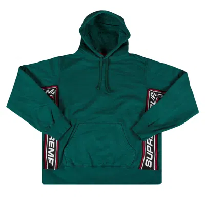 Pre-owned Supreme Text Rib Hooded Sweatshirt 'green'