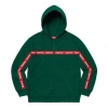 Supreme Text Stripe Zip Up Hooded Sweatshirt 'green'