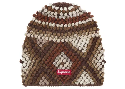 Pre-owned Supreme Textured Knit Beanie In Brown