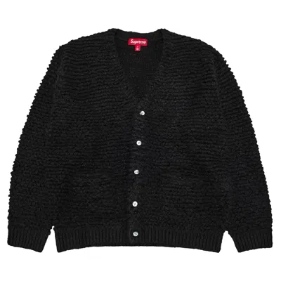 Pre-owned Supreme Textured Knotted Cardigan 'black'