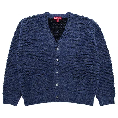 Pre-owned Supreme Textured Knotted Cardigan 'blue'