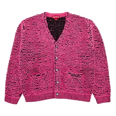 Pre-owned Supreme Textured Knotted Cardigan 'pink'