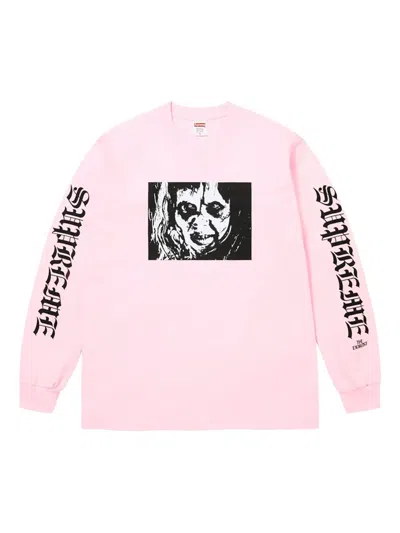 Supreme The Exorcist Mother Long-sleeve Graphic Sweatshirt In Pink