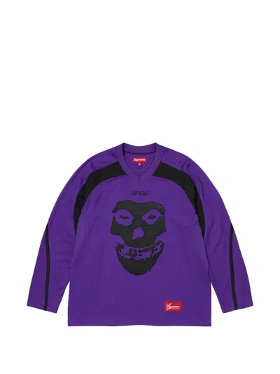 Supreme The Misfits Skull-print Hockey Jersey In Purple