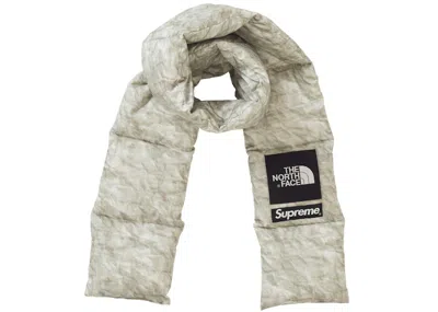 Pre-owned Supreme The North Face 700fill Down Scarf In Paper Print
