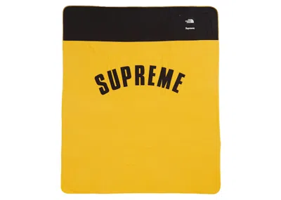 Pre-owned Supreme The North Face Arc Logo Denali Fleece Blanket In Yellow