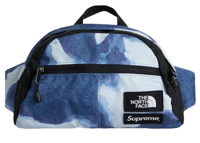 Pre-owned Supreme The North Face Bleached Denim Print Roo Ii In Indigo In Purple