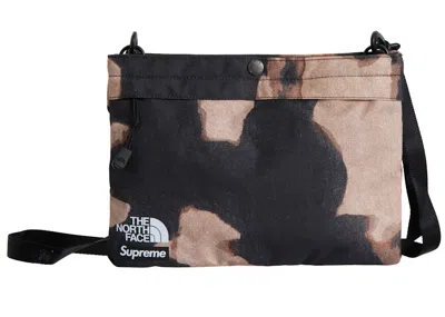 Pre-owned Supreme The North Face Bleached Denim Print Shoulder Bag In Black